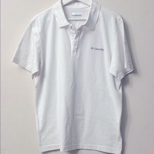 Columbia White Polo Shirt Classic Design Short Sleeves 314